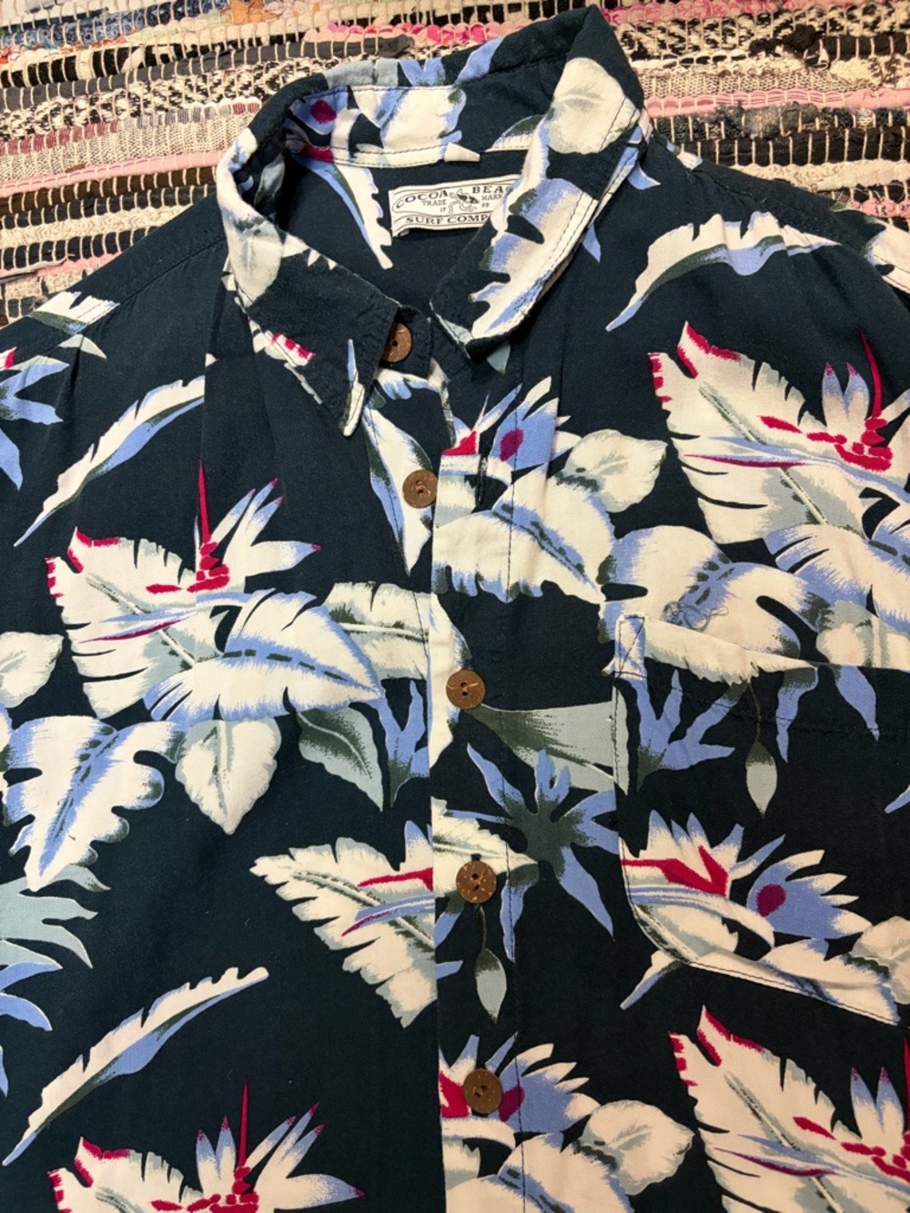 Vintage Cocoa Beach Trade Mark Surf Company 1999 Hawaiian Shirt Y2K size M